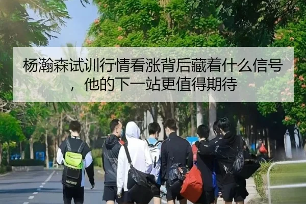 杨瀚森试训行情看涨背后藏着什么信号，他的下一站更值得期待 - kaiyun